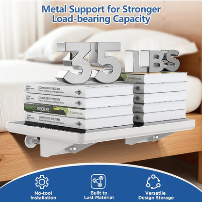 Bedside Shelf for Dorm Bunk Bed, Clip On Nightstand, Bed Side Table Tray Organizer, College Dorm Room Essentials