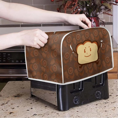 Cartoon Toast Toaster Cover, Pink Kitchen Broiler Organizer Bag with Top Handle, Water Proof, Dust & Fingerprint