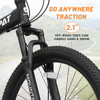 Ecarpat 26 Inch Folding Mountain Bike, 21 Speed Full Suspension High-Carbon Steel MTB, Dual Disc Brake Foldable Bicycle, Folding Bikes for Adults Men Women