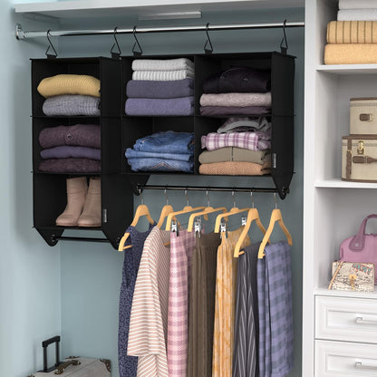 ClosetMaid 4-Shelf Closet Fabric Hanging Organizer with Garment Rod for Shirts, Sweaters, Pants, Hats, Shoes, Purses