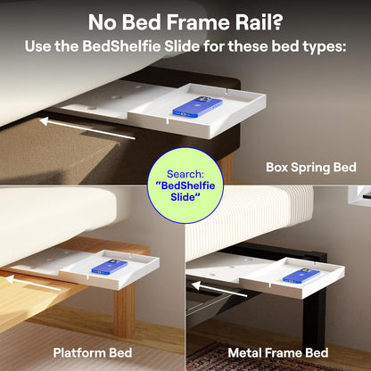 BedShelfie Bedside Shelf for Bunk Bed & Top Bunk, College Dorm Room Essentials, Loft Nightstand, Floating Bed Side