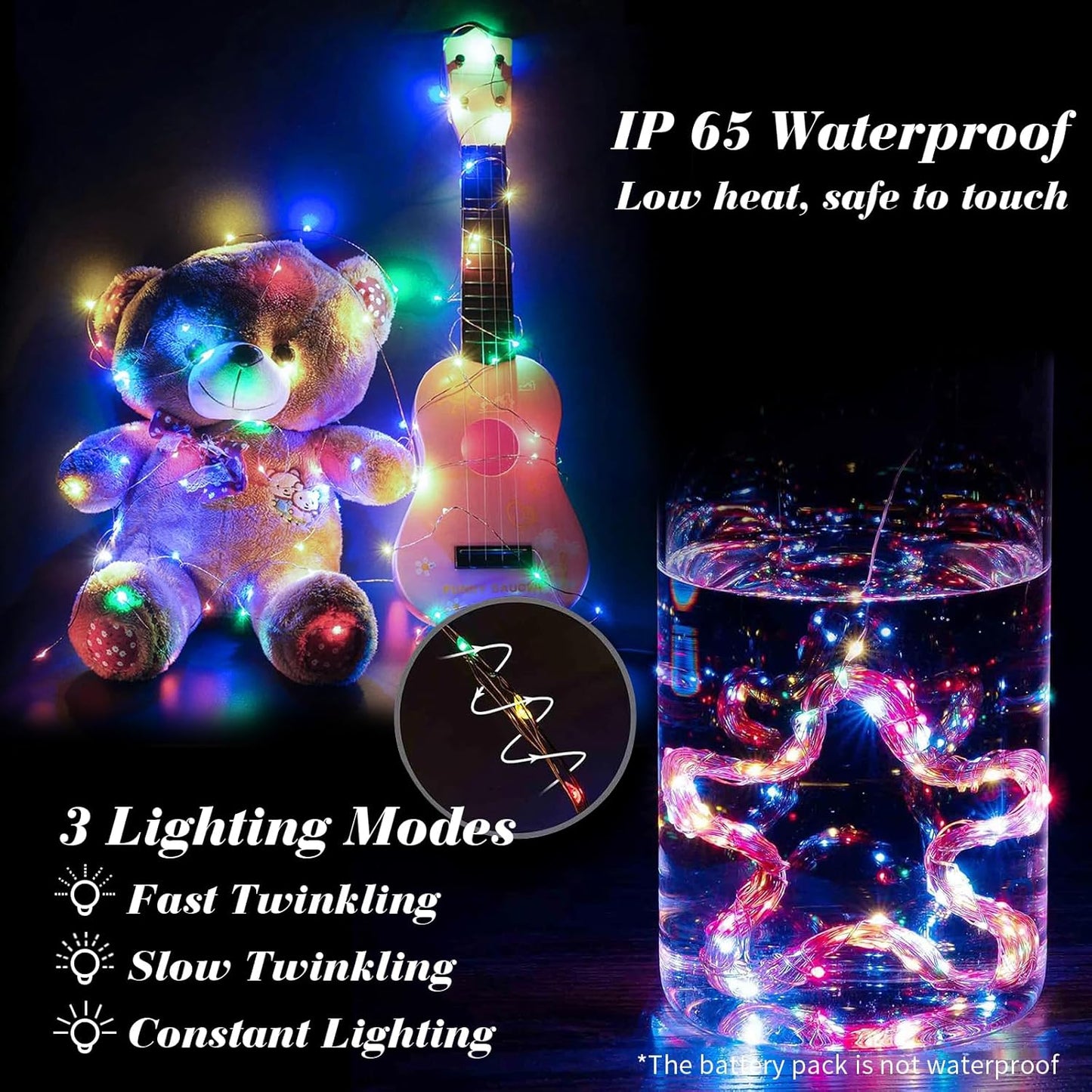 ZGWJ Fairy Lights - 12 Pack Battery Operated 7ft Mini LED String Lights | 3 Modes for DIY Decor