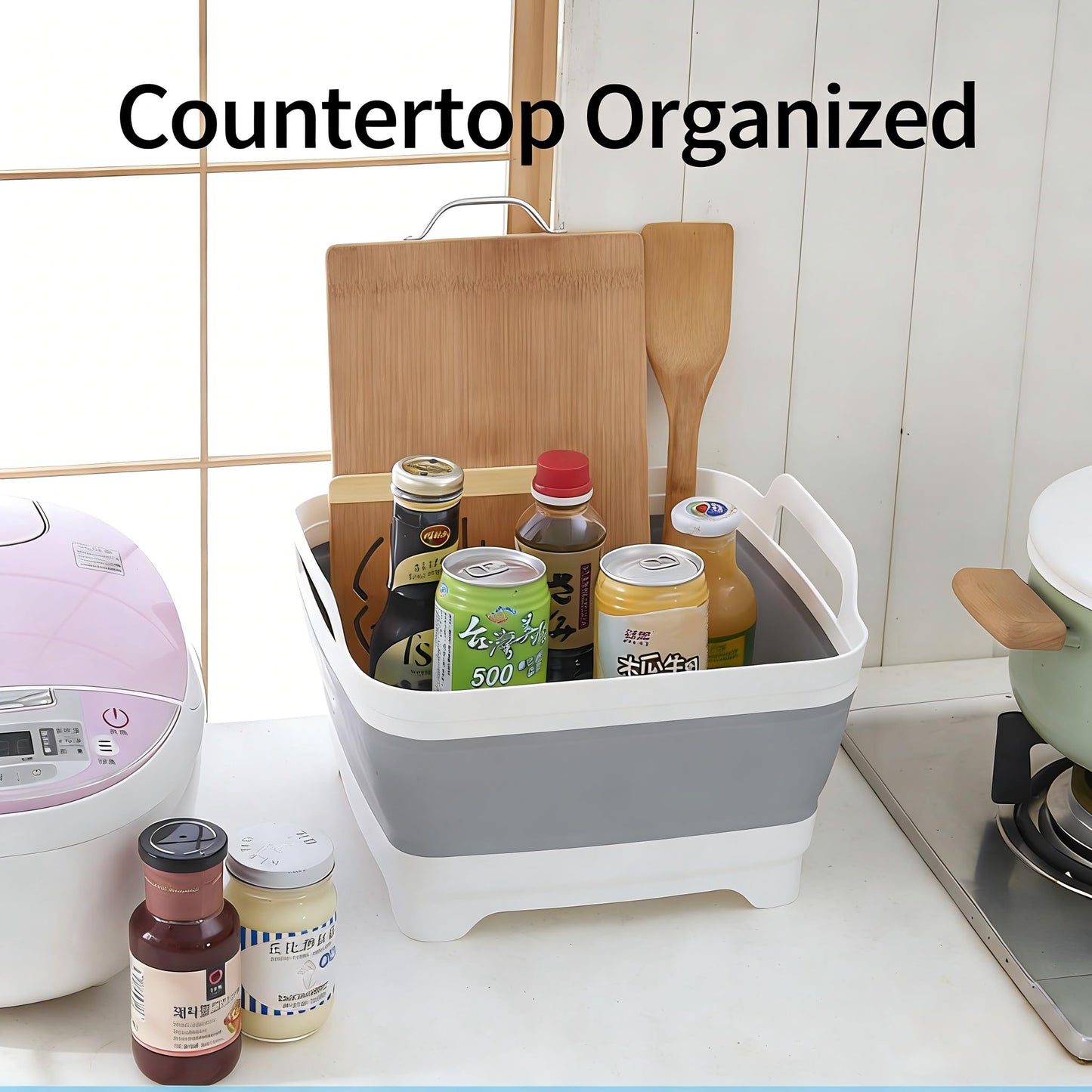 Sipobuy Foldable Sink Vegetable Fruit Bowl Dish Washing Storage Basin Basket, Portable Space-Saving for Kitchen, RV, Campers, and Travel Trailers
