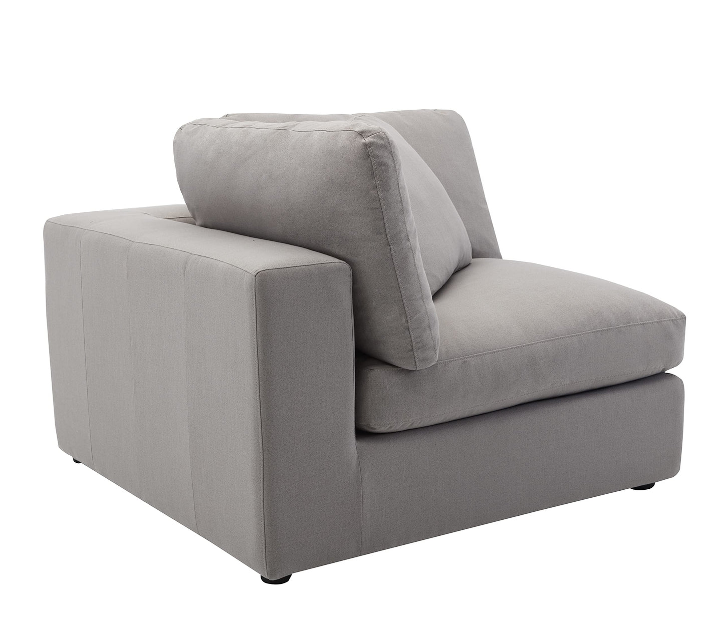 Roundhill Furniture Rivas Contemporary Feather Fill 4-Piece Modular Sectional Sofa, Graphite