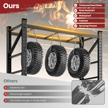 68" Wide Industrial Storage Shelves, 8000LBS Garage Shelving Heavy Duty, Standing Shelf Units, 4 Tier Metal Adjustable Storage Shelving Rack for Shop Warehouse Basement, 68'' W x 24''D x 63.5'' H