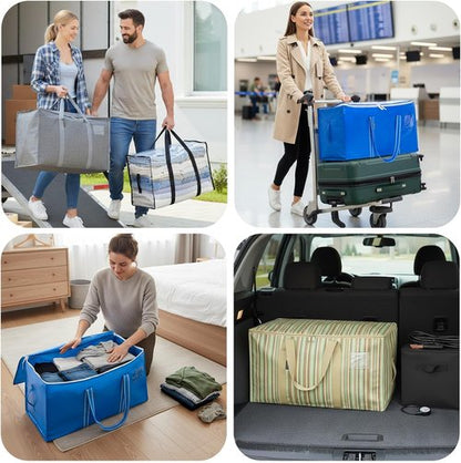 BALEINE Heavy-Duty Moving Bags - 6-Pack Oversized Storage Totes with Reinforced Handles | Royal Blue