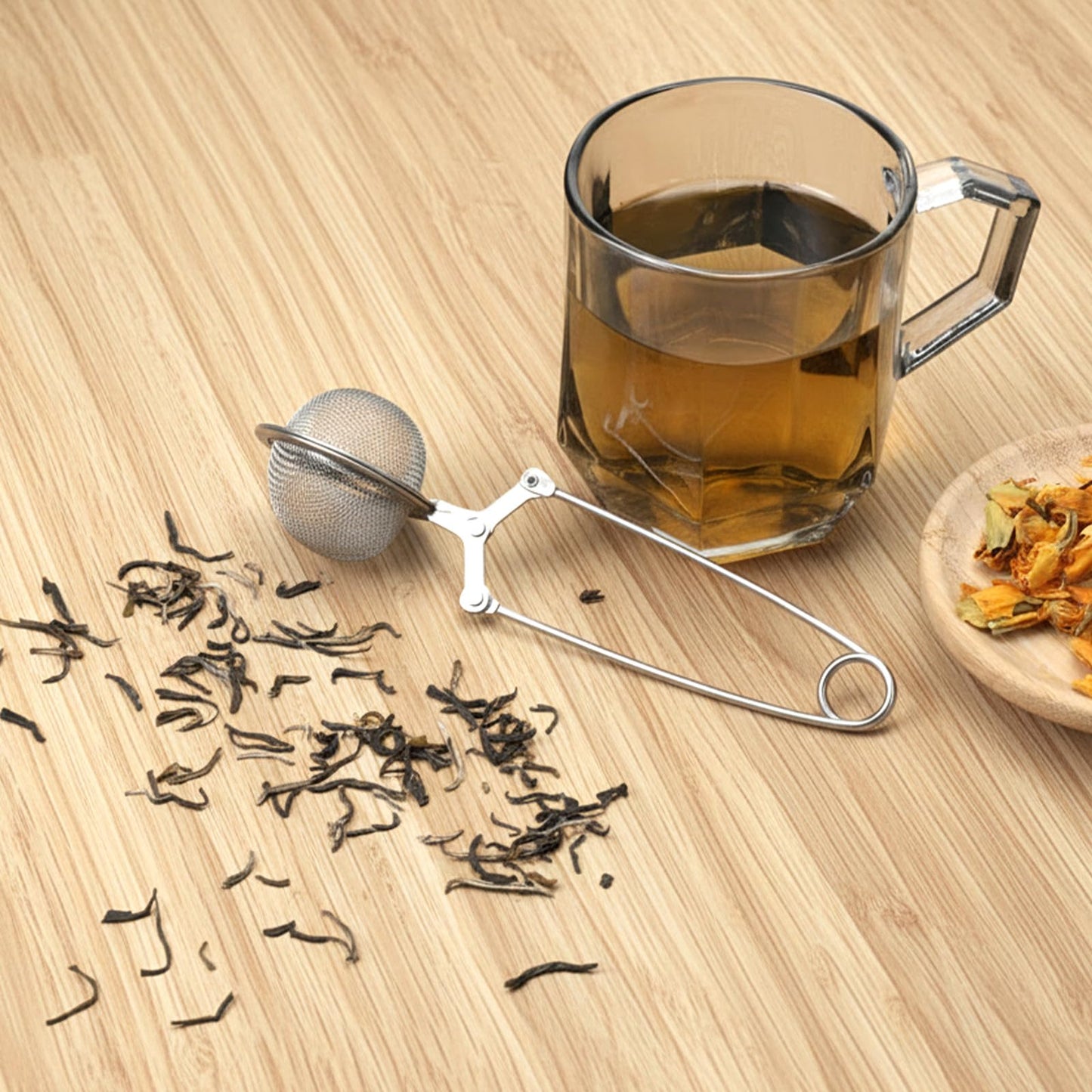 HANLANXUE 36 Pcs Loose Leaf Tea Infuser Stainless Steel Mesh Snap Tea Strainers Tea Infuser with Handle Fine Mesh Tea Ball Filter Tea Diffusers Steeper for Loose Leaf Tea, Seasonings