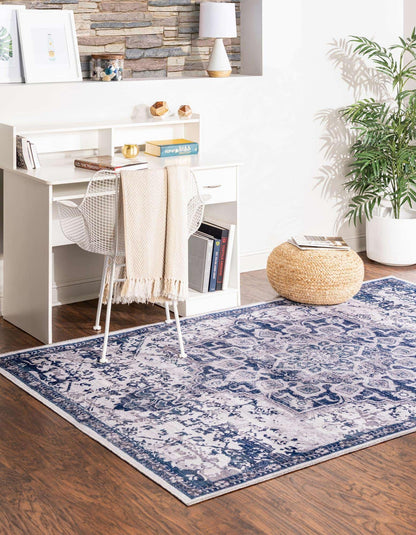 Unique Loom Renaissance Collection Area Rug - Roma (10' 6" x 14' 1" Rectangle, Gray Blue/ Ivory)