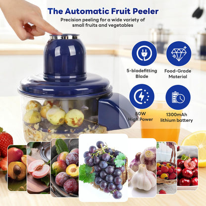 NKDFRI Automatic Grape Peeler Machine, Electric Garlic & Cherry Tomato Peeler Skin Remover Tool for Small Fruits, Effortless Peeling for Home Kitchen (Blue-1PC)