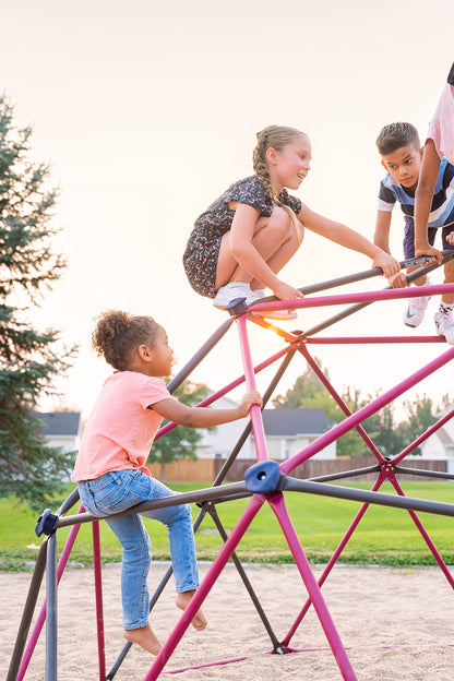 Lifetime 91088 Geometric Dome Climber Jungle Gym, 5.5' High x 11' Wide, Berry & Brown, 66-Inch