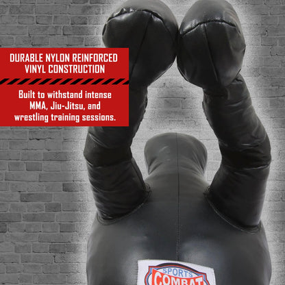 Combat Sports Legged Grappling Dummy – 35 to 140 lb Nylon Training Partner for MMA, Jiu-Jitsu, Wrestling, Takedowns, Throws, Submissions & Striking (New & Improved, 90 lbs)