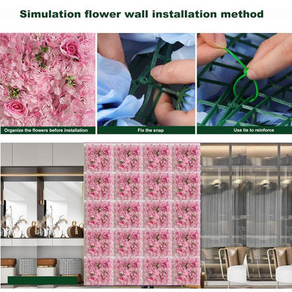 JIIPOREGJ Artificial Flowers Wall,for Home Wedding Party Photo Backdrop Decor,Pink,15pcs