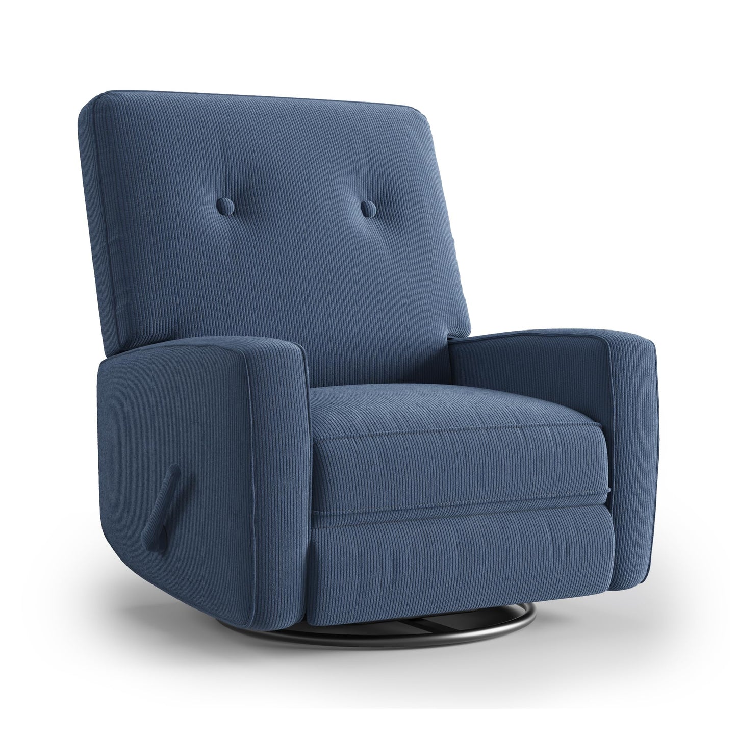 GarveeHome Recliner Chairs, Swivel Rocker Recliner, Glider Recliner Nursery Chair for Adults, 360° Swivel Glider Rocking Chair for Living Room, Bedroom, Office, RV, Small Spaces, Corduroy, Dark Blue