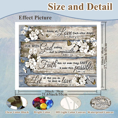 HMZephitiquc Christian Paint by Number for Adults, Religious Paint by Numbers Kit for Adults Beginner, Painting by Numbers, Easy Oil DIY Crafts for Gift Home Decor 16x20 in