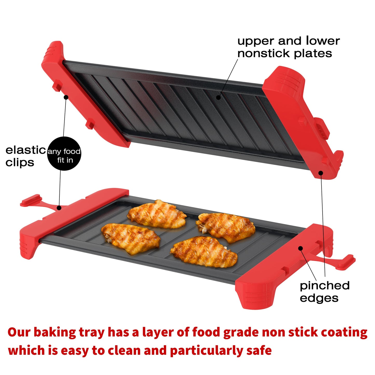 Microwave Sandwich Maker & Grill Cheese Maker with Silicone Oven Mitts, Fast Cooking, Non-Stick, Dishwasher Safe, Perfect for Paninis, Quesadillas, Ideal for College Students & Busy Professionals
