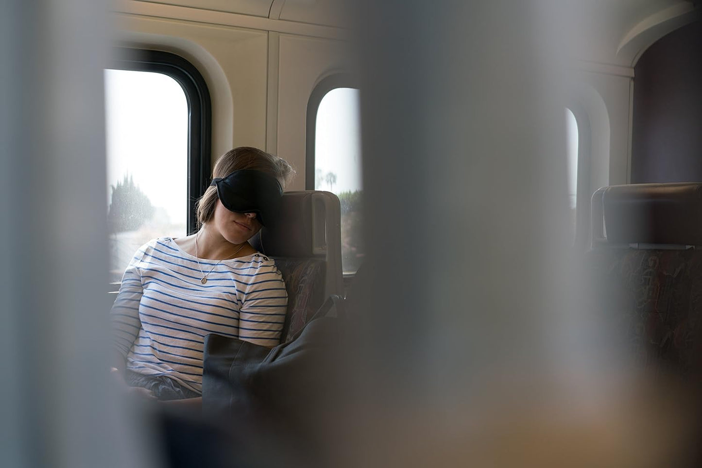 Lewis N. Clark Comfort Eye Mask + Sleep Aid to Block Light for Travel, Airplane, Hotel, Airport, Insomnia + Headache Relief with Adjustable Straps, 2 pack, Black