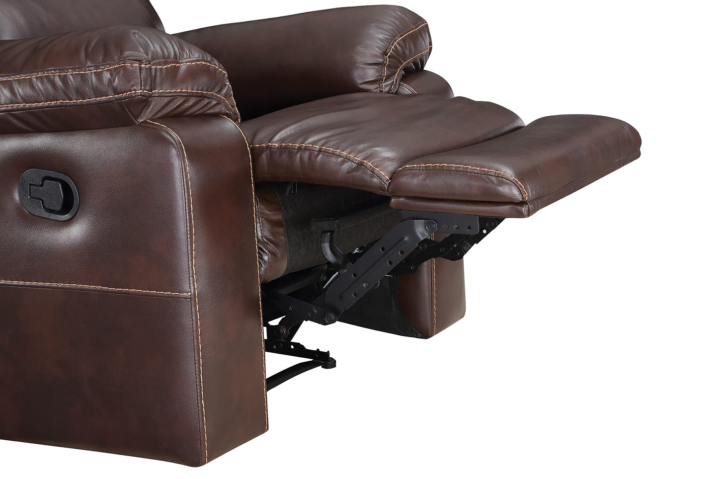 OSP Home Furnishings Bryson Ultra Soft Faux Leather Recliner with Premium Plush Padding and Manual Recline, Espresso