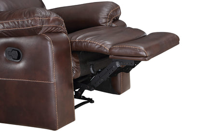 OSP Home Furnishings Bryson Ultra Soft Faux Leather Recliner with Premium Plush Padding and Manual Recline, Espresso