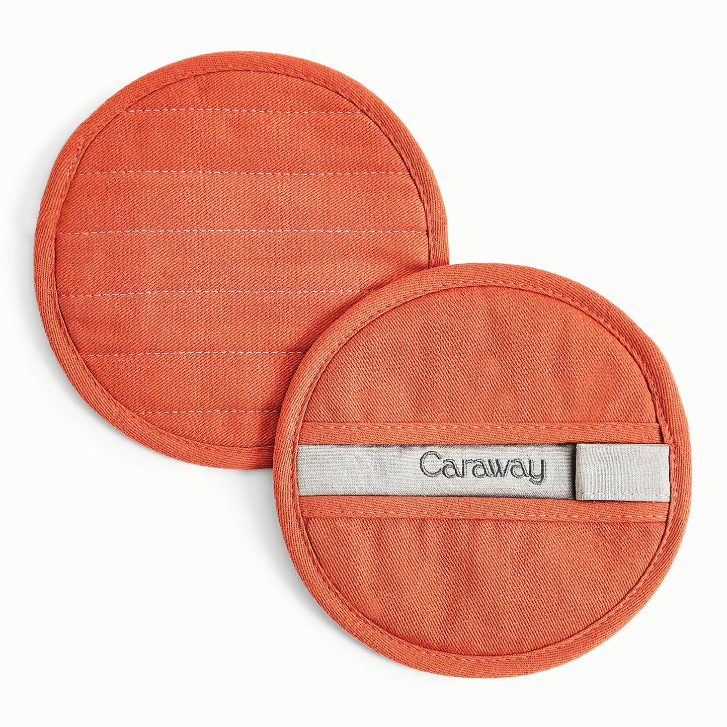 Caraway Pot Holders - 100% Organic Cotton Pot Holder - Double-Layer Stain Resistant Stitching - Resists High Heat & Low Cold Temperatures - Machine Washable - Perracotta