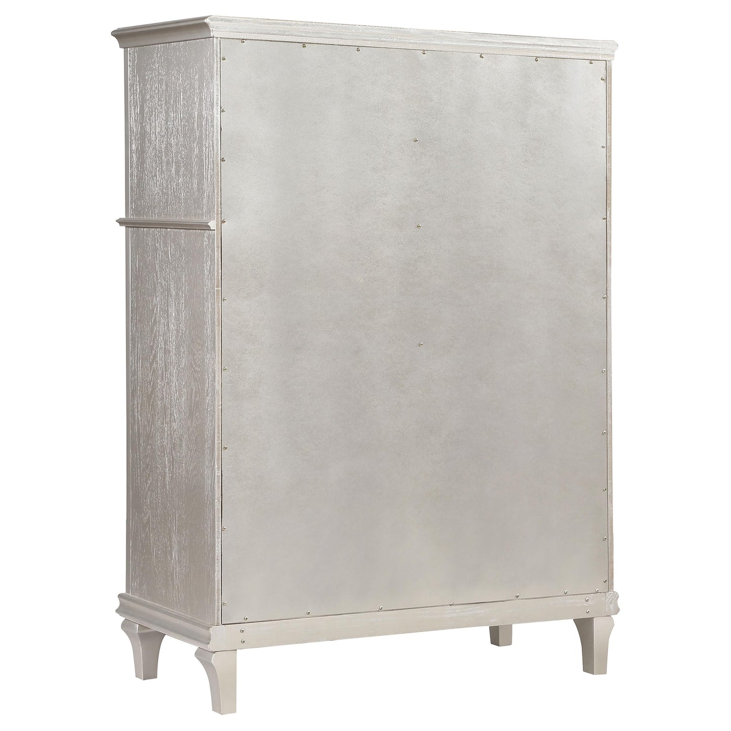 Coaster Home Furnishings - Evangeline - Wood - 6-Drawer Chest with Hexagonal-Shaped Knobs and Felt-Lined Drawer - Bedroom - Modern Classic - Silver Oak - 223395