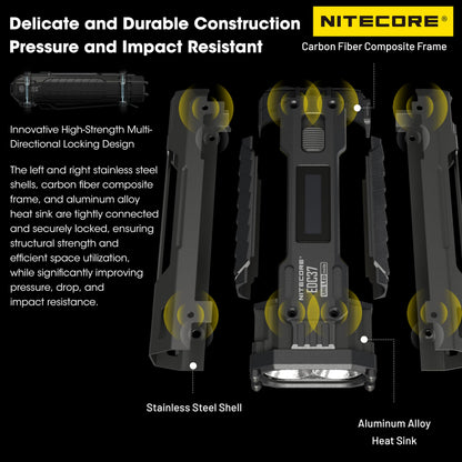 Nitecore EDC37 8000 Lumen Tactical EDC Flashlight with Retractable Keychain