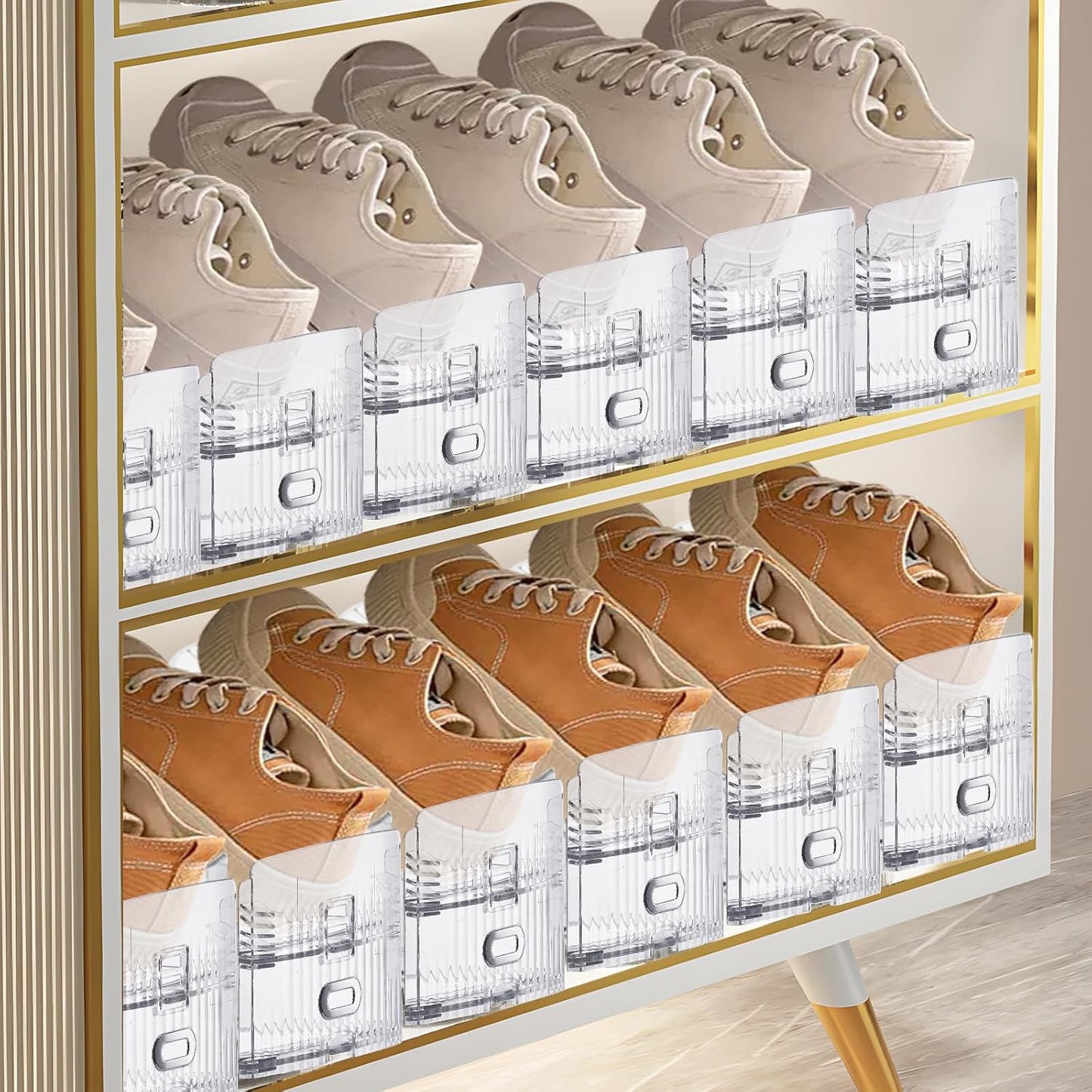 Closet,6 Pack Closet FENRUNXU Shoe Slots Organizer for Shoe Stacker Shoe Rack Organizer for Space Saver Storage Shoe