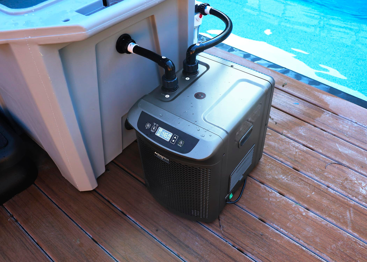 Active Aqua Hydroponic Water Chiller for Aquaponics, Plunge Baths and Aquariums, 0.25 HP - Portable Cooling System with Boost Function for 40-92 Gallon Reservoirs, Pure Titanium Evaporator Cooler