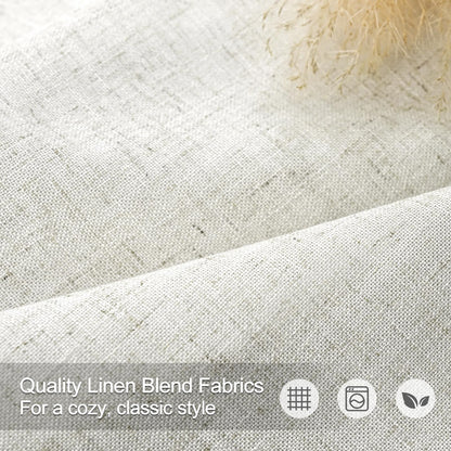 IVAPUPU Natural Linen Blend Pinch Pleated Curtains with 63'', 84'', 95'', 108'' Length