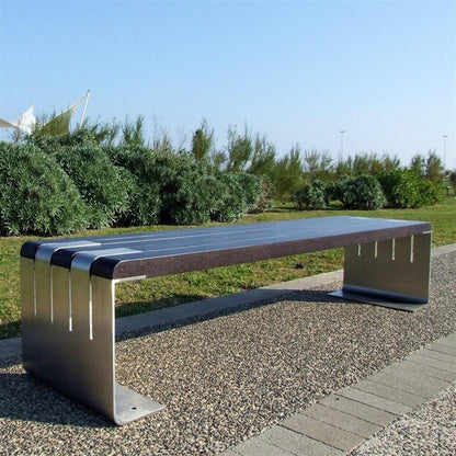 Garden Bench Outdoor Park Bench, Modern Wooden Dining Picnic Furniture Benches with Steel Frame, Outdoor Leisure Benches Backless for Backyard, Garden, Lawn Outdoor Park Bench(150*42*42cm)