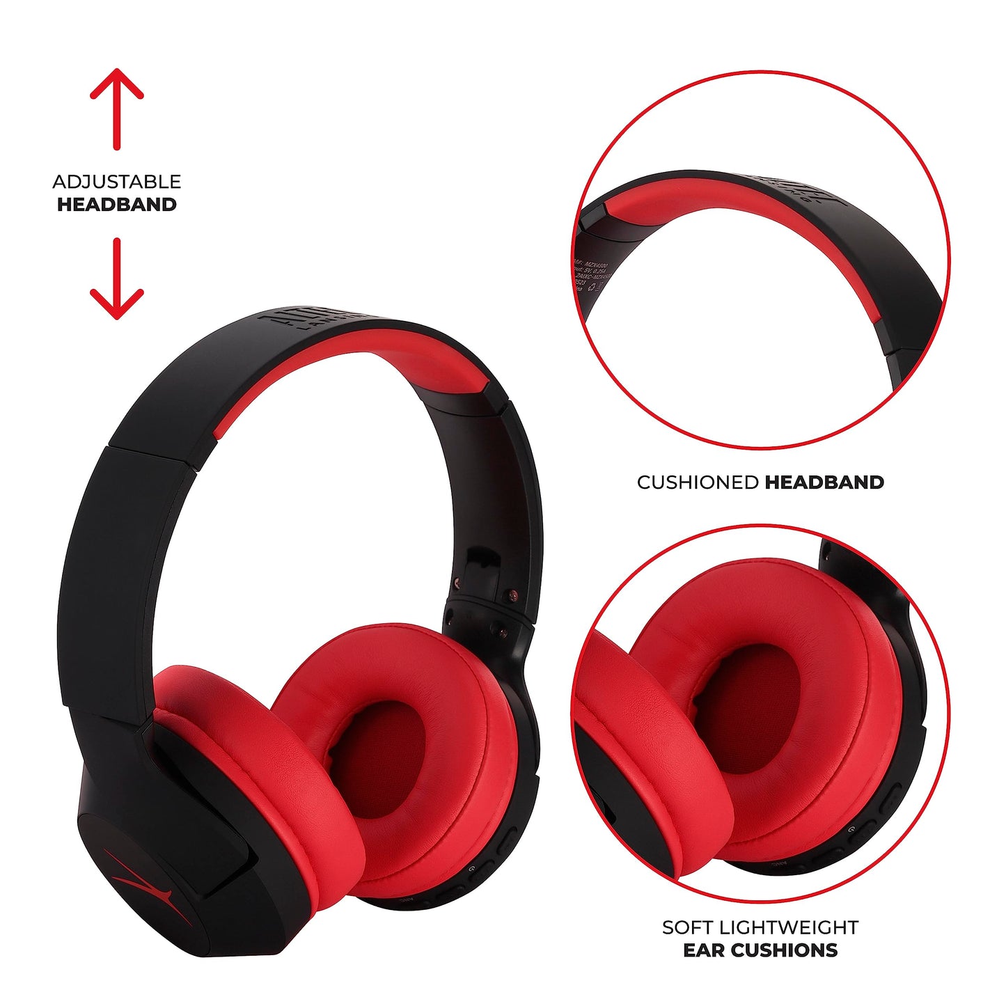 Altec Lansing Kid Safe Noise Cancelling Wireless Headphones 15H Battery, 85dB Volume Limit, Foldable Design Powerful Sound, Active Noise Cancellation Perfect for Kids Ages 7+