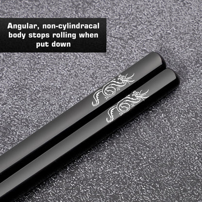 Youda 99.8% Pure TITANIUM Chopsticks 1 Pairs with Black Carrying Case Ultralight and Reusable Chopsticks for Camping, Home, Travel