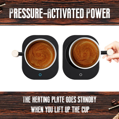 HOWAY Coffee Warmer & Mug Set, Cup Heater for Desk Temperature Control and Smart Auto Shut Off, 14oz, Two temperatures
