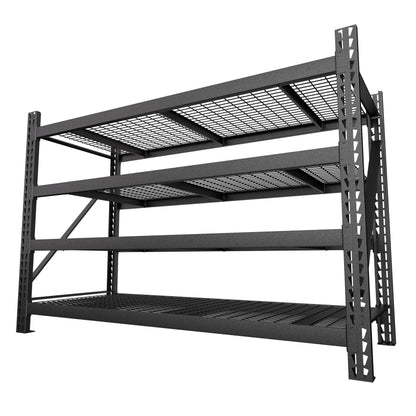 Yardenaler 8000LBS Garage Shelving Units, 4-Tier Industrial Iron Shelving Unit Garage Storage Rack for Basement Warehouse, 78 "W x 24 "D x 72 "H, Black