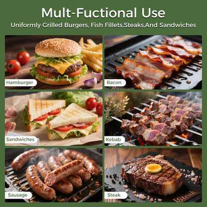 XUDAKAIXIN Cast Iron Smash Burger Press 7.1",Grill Bacon Meat Press Tool,Perfect for Blackstone, Camp Chef, Weber Grills & Indoor Griddles – BBQ & Cookout Must-Have (Grooved)