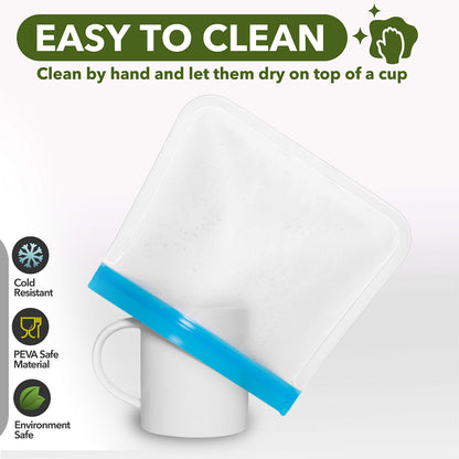 GREENZLA Eco-Friendly Reusable Freezer Bags, 24-Pack Extra Thick and Leakproof Resealable Gallon Bags for Safe Food Storage, Marinating, Snacks, and Meal Prep, Reusable, Non-Toxic, and Freezer Safety