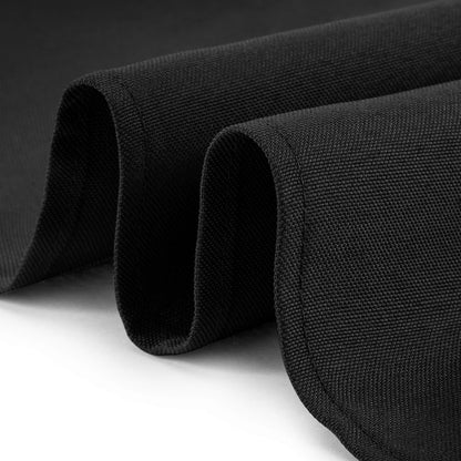 Lann's Linens 90" Round Premium Tablecloth - Black Polyester Fabric for Wedding/Banquet