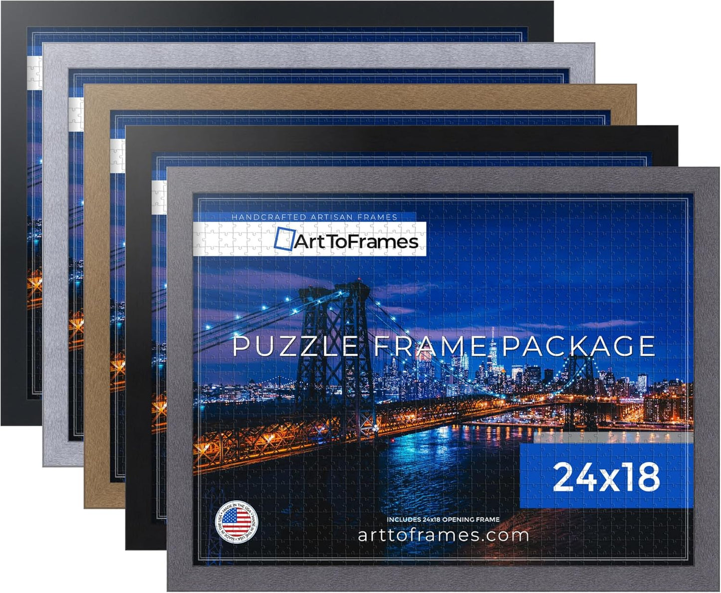 24x18 INCH/61x46 CM 300 1.25 Inch (PuzzleFRBW72079-24x18) ArtToFrames Black Frame for Piece Puzzles.This Custom MDF