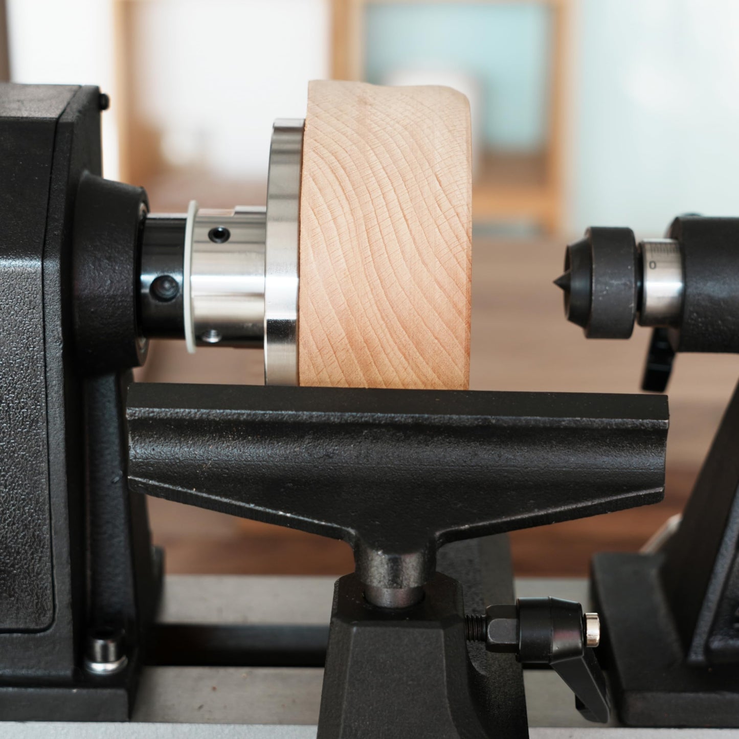 BMWOOD 4" Faceplate with 1"x8TPI Thread, with Two Nylon Washers for Woodturning Lathe,12 Mounting Holes.