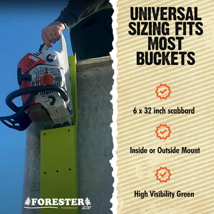 FORESTER Bucket Scabbard - Chainsaw Holder Logging Tools Bucket Truck Accessories Tree Cutting Equipment Inside Mount Chain Saw System Arbor Tool Box Accessories Measuring 32" Long