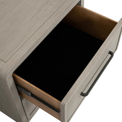 Furniture of America Austin Modern Solid Wood 24-inch 2-Drawer Nightstand with USB Ports, Cedar Bottom Drawer, No Assembly Required for Bedroom, Guest Room, Natural Oak