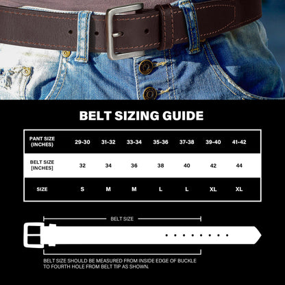 Wrangler Men’s Leather Country Casual Every Day Dress Belt for Jeans, Khakis Brown 38