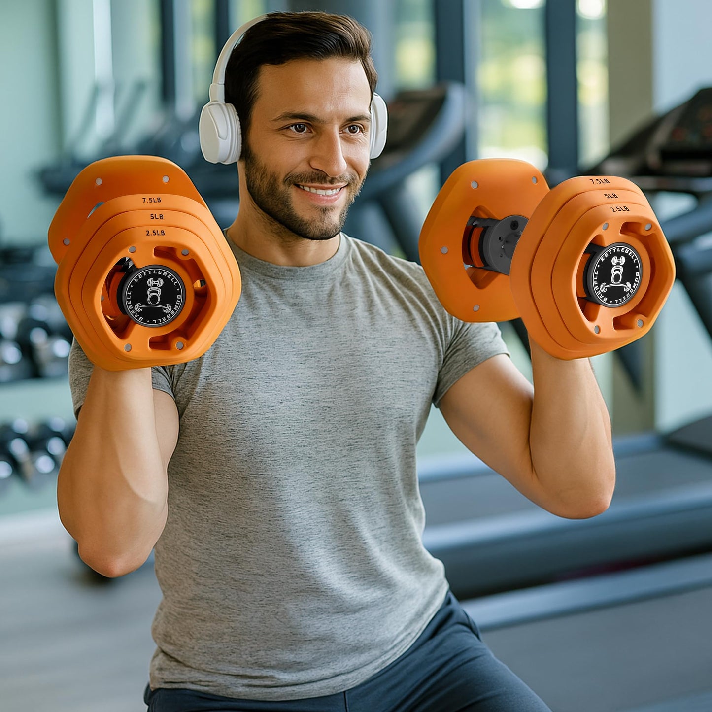 AOTOB 25/55 LBS Adjustable Dumbbell Set, Anti-Slip Fast Adjusting with Turning Handle, Adjustment for Men and Women, Weights Pair for Compact Home Gym Exercise Strength