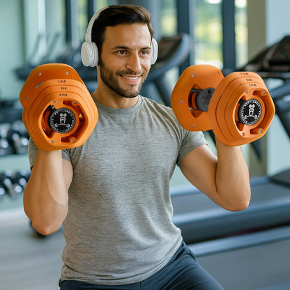 AOTOB 25/55 LBS Adjustable Dumbbell Set, Anti-Slip Fast Adjusting with Turning Handle, Adjustment for Men and Women, Weights Pair for Compact Home Gym Exercise Strength