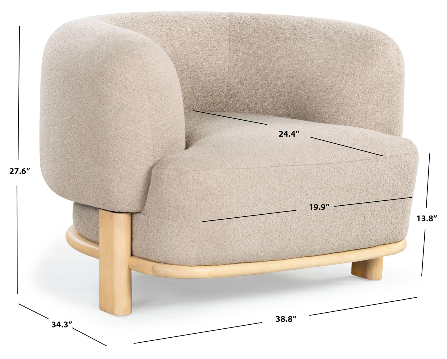 SAFAVIEH Couture Collection Oscar Light Brown/Natural Boucle Accent Chair
