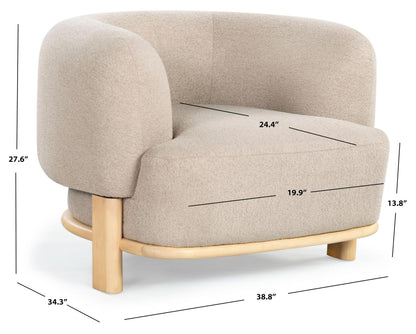 SAFAVIEH Couture Collection Oscar Light Brown/Natural Boucle Accent Chair