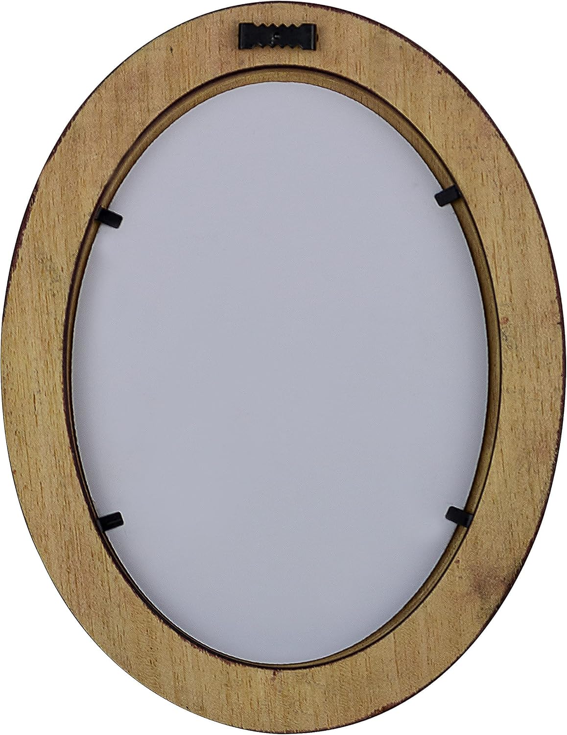 Classic Oval Picture Frame 5x7, Hand Made Solid Wood Frame with Stained Walnut Finish from Italy