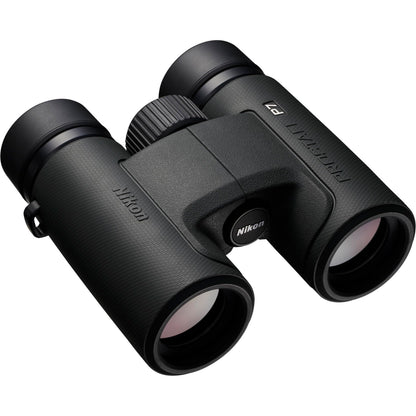 Nikon PROSTAFF P7 10x30 Binoculars 10x Magnification Compact Outdoor Binoculars Bundle with ProStaff Suspender Harness Binocular Strap + Cleaning kit + Floating Strap