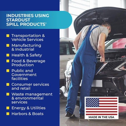 Stardust Spill Products Universal Spill Kit – OSHA Compliant Solution for Vehicles, Industrial, & Restaurant Use, Emergency Response Chemical, Water, & Bodily Fluid Cleanup, 6-Pack