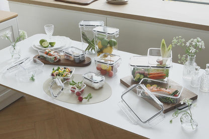Crystal Lock Airtight Food Storage Containers Set with Lids | BPA-Free Meal Prep Container | Leak-Proof Kitchen Fridge