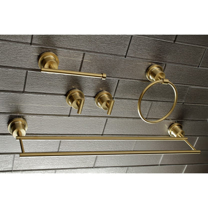 Kingston Brass BAH8213478C Concord 5-Piece 24-Inch Dual Towel Bar Bathroom Accessory Set in Polished Chrome